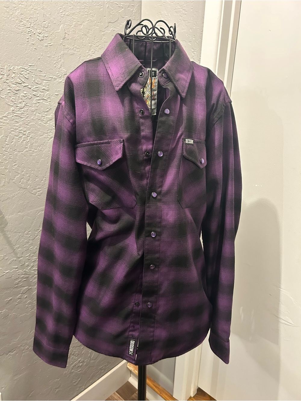 DIXXON Purple and Black Plaid Men's Shirt-Royalty edition